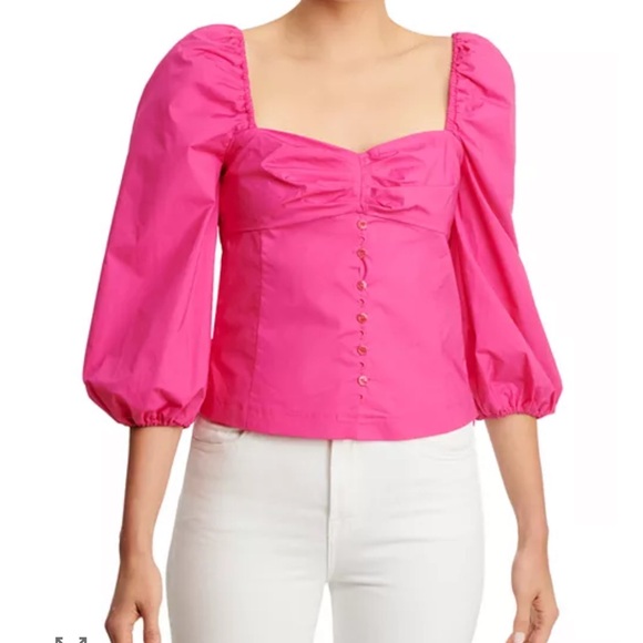 Pinko Fuchsia Puff Sleeve Blouse - Picture 1 of 10